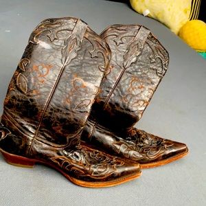 Brown Leather Authentic Cowboy Boots